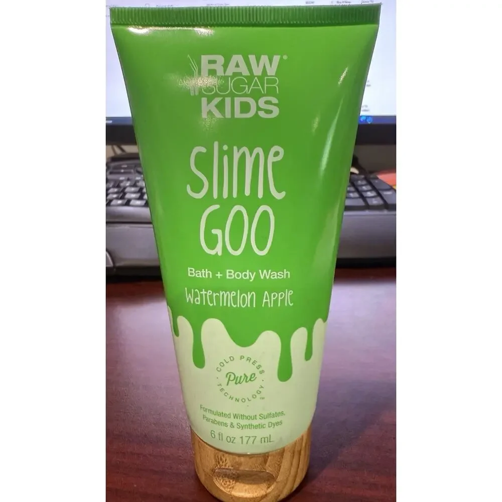 NEW Raw Sugar Kids Slime Goo Bath + Body Wash Watermelon Apple 6oz Body Wash